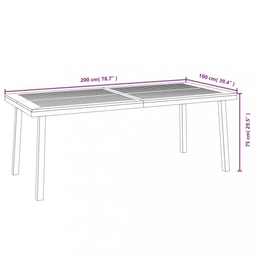 Zahradní stůl 200 x 100 x 75 cm masivní akáciové dřevo