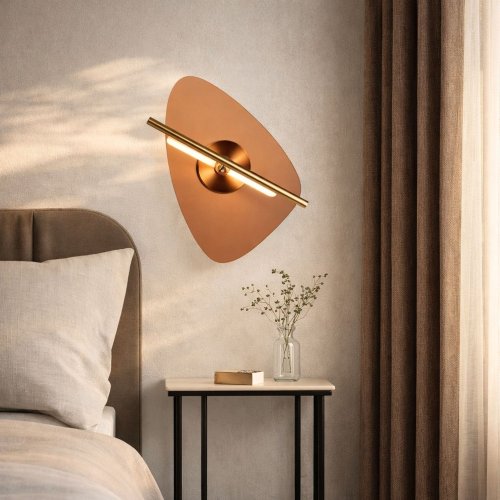 RELAX lampa kinkiet mosiężny 5W LED 3000K klosz bursztynowy