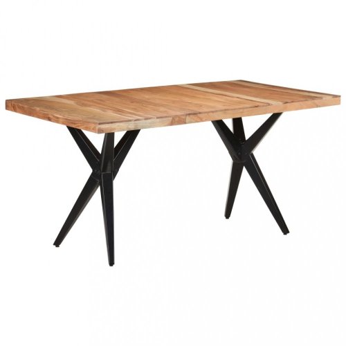 Jídelní stůl masivní dřevo / ocel Dekorhome - ROZMĚR: 160x80x76 cm