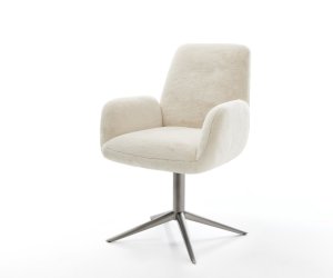 Jedálenská stolička Zoa-Flex plyšový manšester krémovo biela krížová