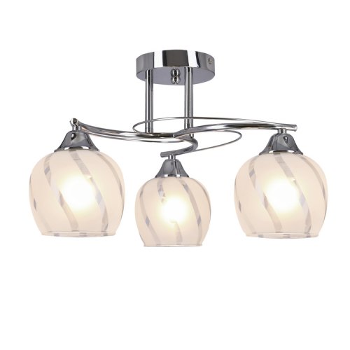 Stropní lampa Prego chromová E27 s průhledným stínidlem