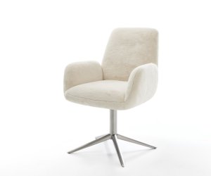 Jedálenská stolička Zoa-Flex plyšový manšester krémovo biela krížová