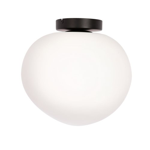 Stropná lampa STONES inšpirovaná kameňom - dizajnérska stropná lampa s 30 cm mliečnym tienidlom - osvetlenie obývačky a chodby E27