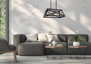 Čierna kovová závesná lampa 2x40W E27 Origami