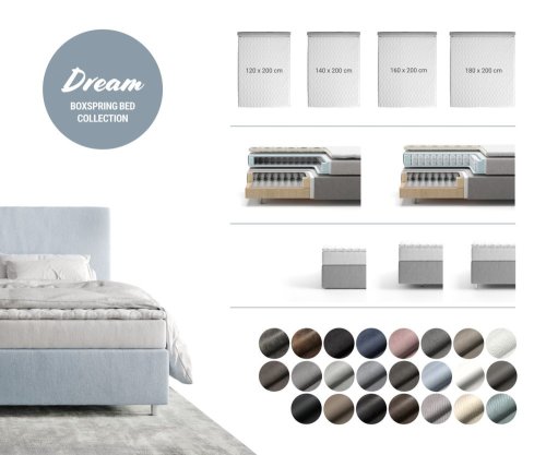 Boxspring postel Dream-Well 200x200 cm manšestr