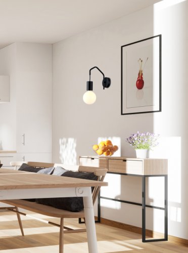 Nástenné svietidlo s matným čiernym kovovým rámom Basso