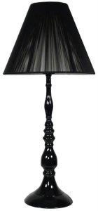 Stolová lampa, nočná lampa, čierne tienidlo s kužeľom a niťou Gillenia 1x60W E27