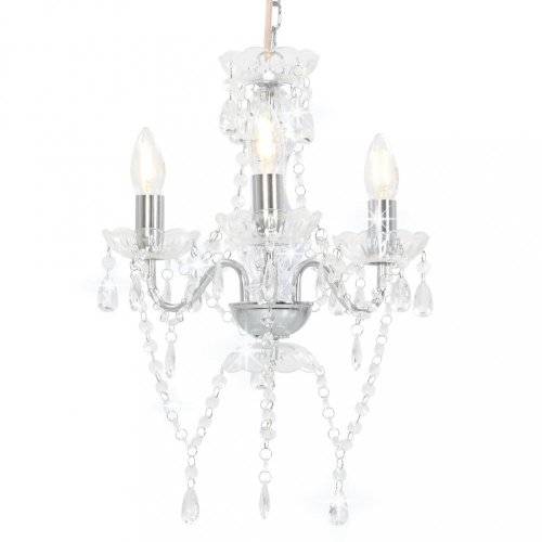 Závěsná lampa lustr 3 x E14 Dekorhome - BAREVNÁ VARIANTA: Stříbrná