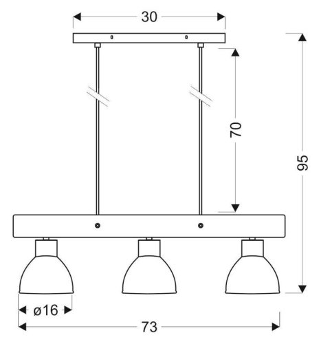 Závěsná lampa VARIO 3xE27