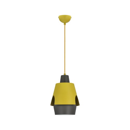 Závesná lampa žltá/sivá E27 Falun Ledea