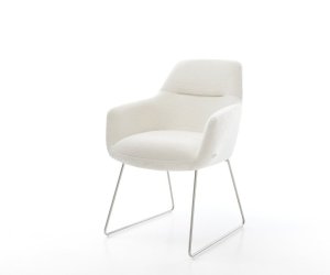 Jídelní židle Pejo-Flex bouclé měkký béžová tenká podnož nerezová ocel