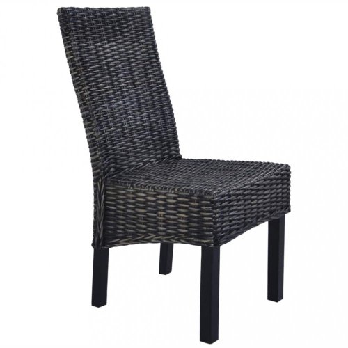 Jídelní židle 6 ks ratan / mangovník Dekorhome - BAREVNÁ VARIANTA: Černá