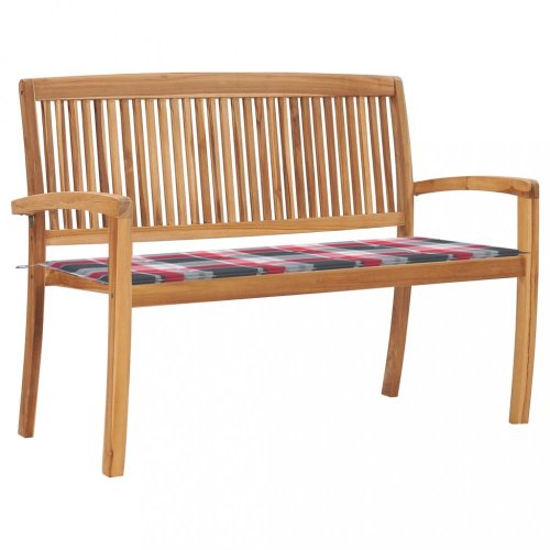 Zahradní lavice teak / látka Dekorhome