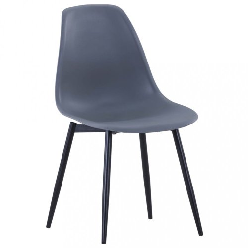 Jedálenská stolička 2 ks plast / kov Dekorhome - BAREVNÁ VARIANTA: Sivá