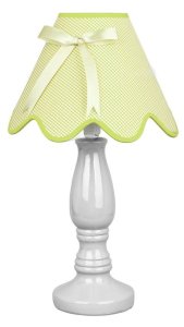 Pistáciová a bílá stolní lampa Lola