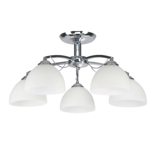 Stropná lampa Filona Chrome 5X40 E27 Biele tienidlo