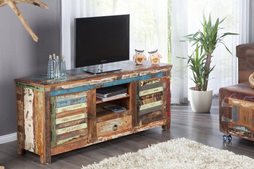 TV stolek IOKASTE Dekorhome - BAREVNÁ VARIANTA: Recyklované dřevo