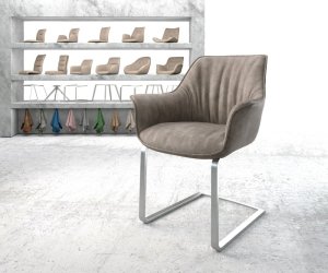 Jedálenská stolička Keila-Flex s podrúčkami taupe vintage konzolová