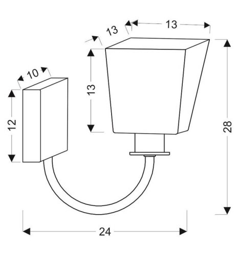 Nástenná lampa 1xE27 24cm SCHUBERT čierna