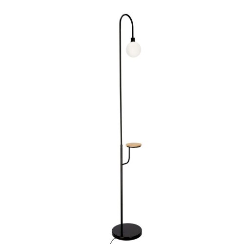 Stojaca lampa čierna polica 173 cm Vanity