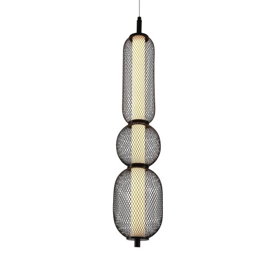 Závesná lampa PUMA s drôteným tienidlom 14 x 71 cm – dizajnové LED osvetlenie obývačky 3000K