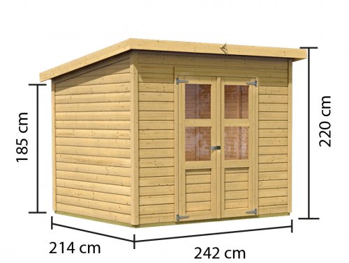 Dřevěný zahradní domek 242 x 214 cm Dekorhome