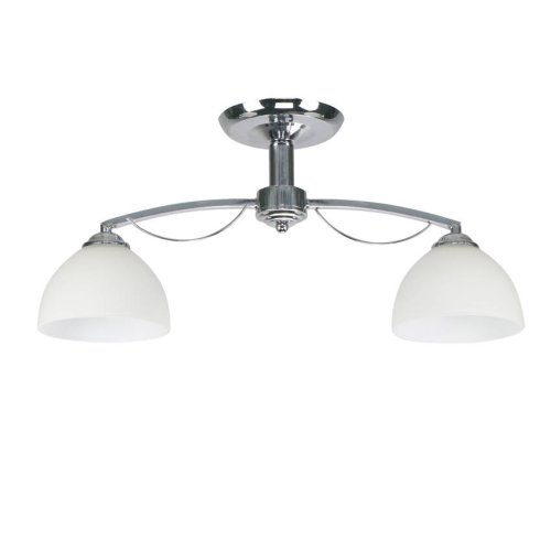 Stropná lampa Filona Chrome 2X40 E27 Biele tienidlo