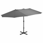 vidaXL Zahradní slunečník s hliníkovou tyčí 460 x 270 cm antracitový