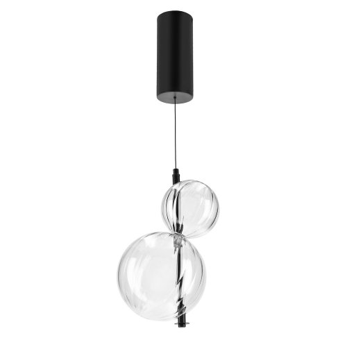 PLAYA lampa wisząca czarny 10W LED 3000K klosz bezbarwny