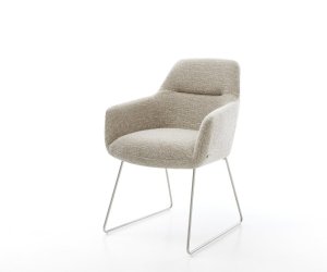 Jídelní židle Pejo-Flex tkanina Měkký béžová tenká podnož nerezová