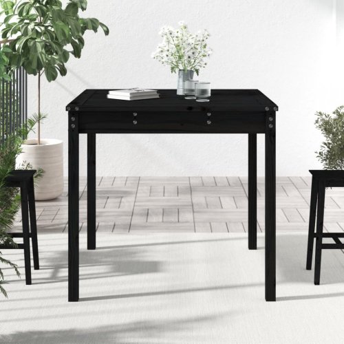 Zahradní stůl černý 82,5 x 82,5 x 76 cm masivní borové dřevo