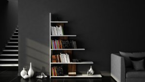 Knižnica Reward - White, Walnut