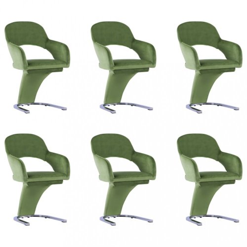 Jídelní židle 6 ks samet / chrom Dekorhome - BAREVNÁ VARIANTA: Žlutá
