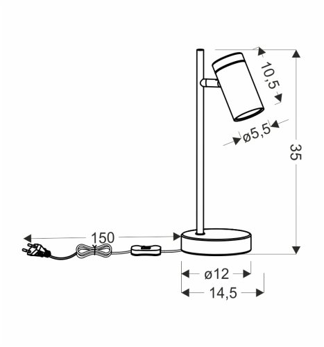 Stolová lampa LAGOS ČIERNA 1X15W GU10 TIENIDLO ČIERNA+DREVENÁ