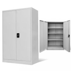 Uzamykatelná kancelářská skříň šedá Dekorhome