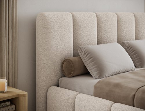 Posteľ Edvige + Drevený rám + plynový piest + kontajner 180x200