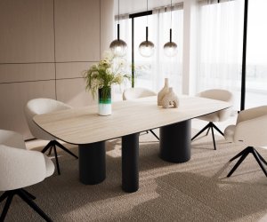 Jedálenský stôl Edge Boot 240x120 keramický travertín prírodný Troa