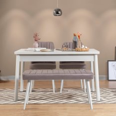 Set stola a stoličiek (4 kusy) Costa White-Grey