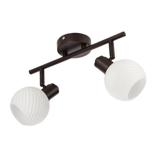 GRANO lampa sufitowa czekoladowy 2x40W E14 klosz biały