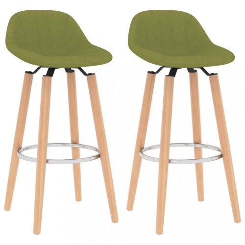 Barové židle 2 ks látka / buk Dekorhome - BAREVNÁ VARIANTA: Zelená