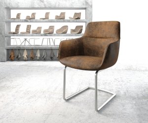 Jídelní židle Pejo-Flex Hnědá Vintage Cantilever Round z nerezové