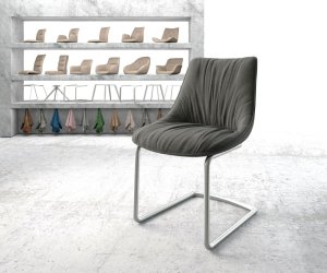 Houpací židle Elda-Flex Textured Fabric Anthracite Cantilever Round