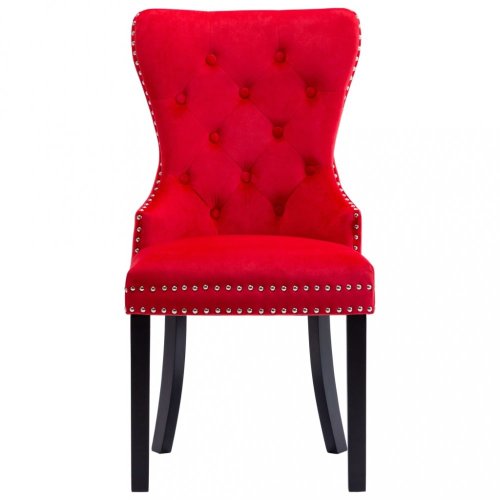 Jedálenská stolička 2 ks zamat / kaučukovník Dekorhome - BAREVNÁ VARIANTA: Červená