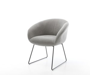 Jídelní židle Vinka-Flex s područkami strukturovaná látka Měkký šedá