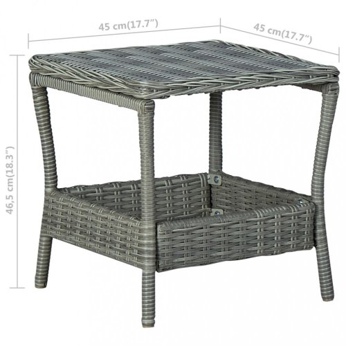 Zahradní stolek polyratan Dekorhome - BAREVNÁ VARIANTA: Tmavě šedá