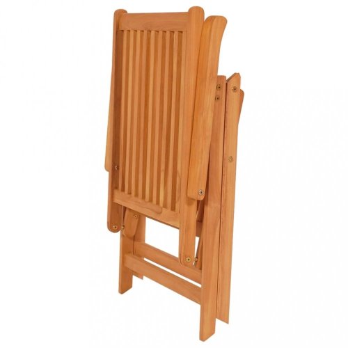 Skládací zahradní židle s poduškami teak / látka Dekorhome - BAREVNÁ VARIANTA: Světle modrá