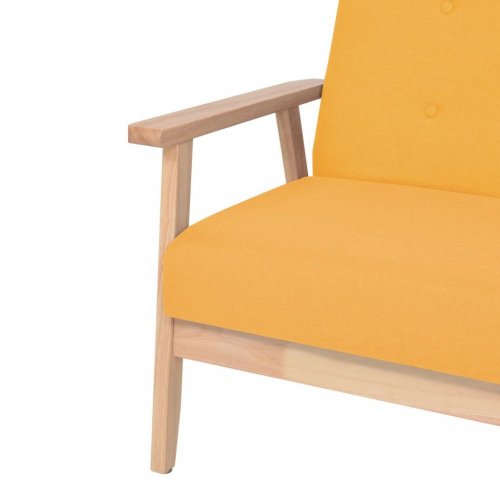 Dvojmiestna sedačka textil / drevo Dekorhome - BAREVNÁ VARIANTA: Žltá