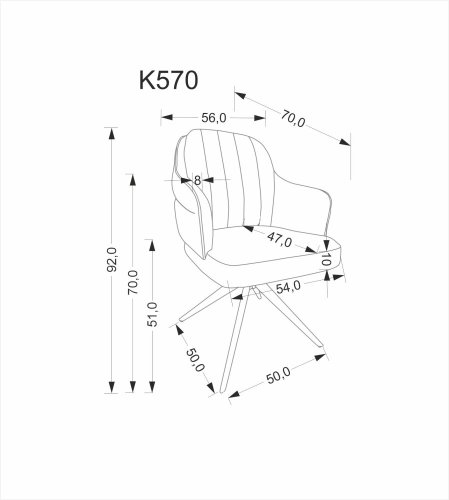 Otočné jedálenské kreslo K570