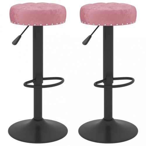 Barové stoličky 2 ks samet / kov Dekorhome - BAREVNÁ VARIANTA: Růžová