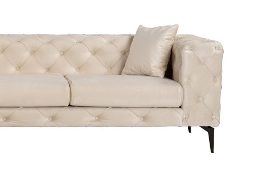 Rohová sedacia súprava / Rohová pohovka Como Eco Left - Beige, Black